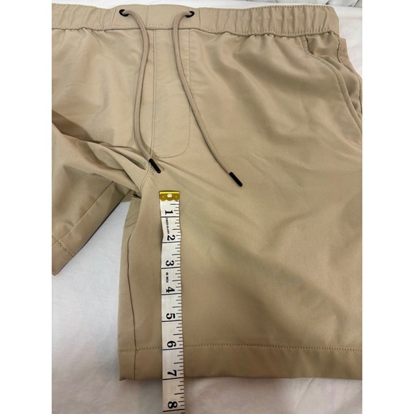 Goodfellow Tech Jogger Shorts L Khaki UPF 50+ Recycled Quick Dry Stretch - Picture 9 of 9